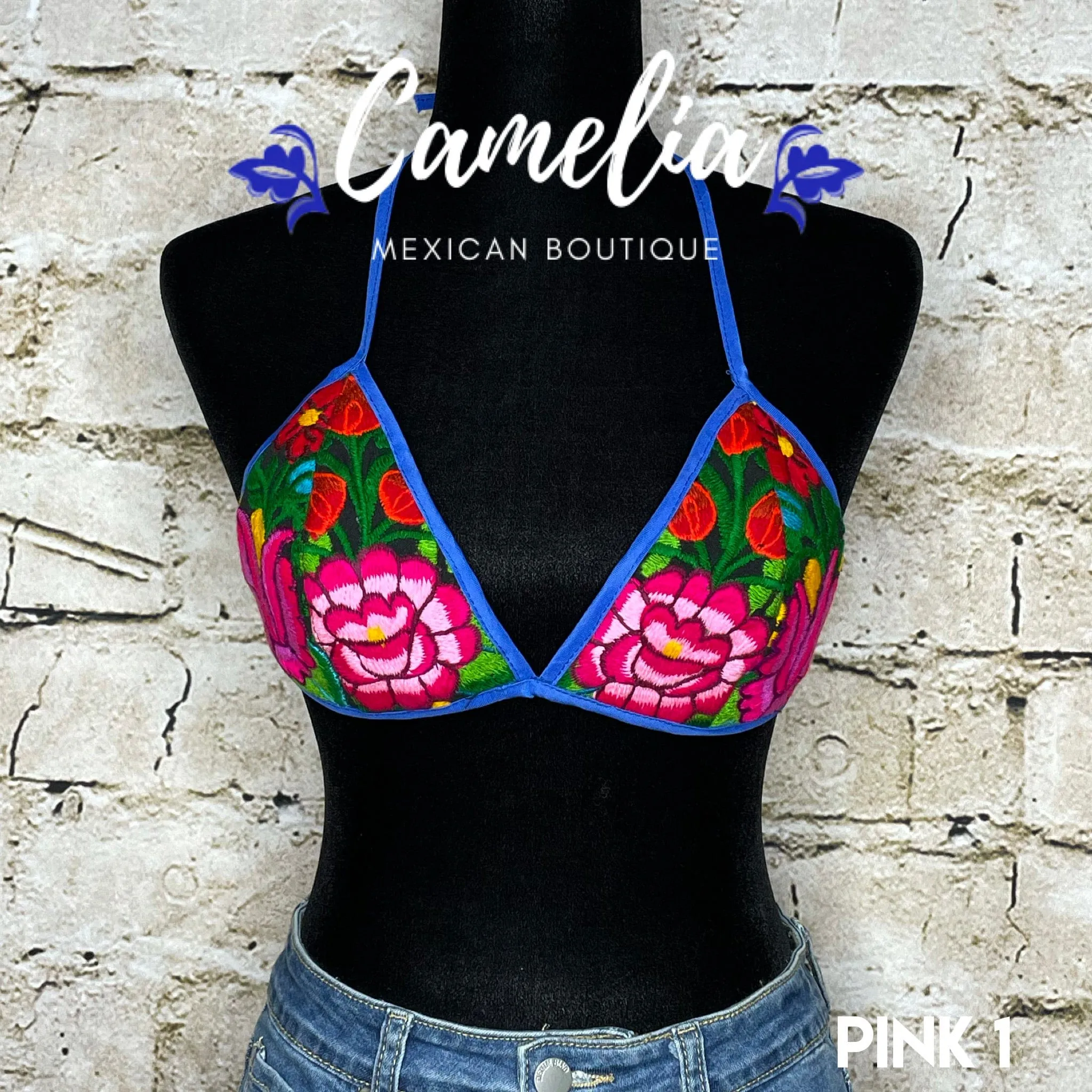 Mexican Embroidered Bikini Top  - ZINIA