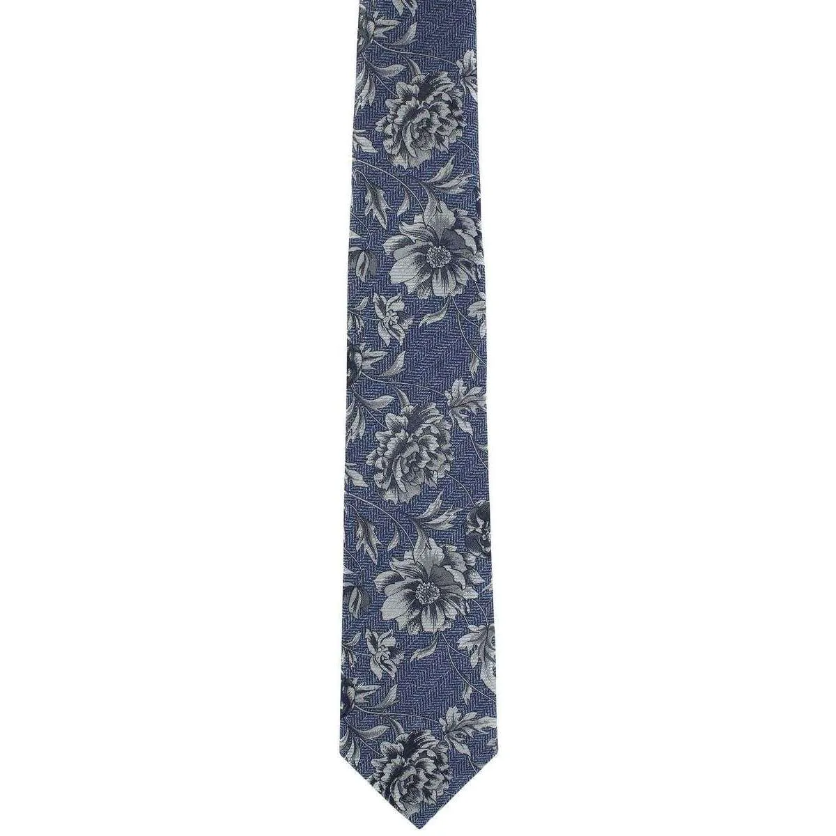 Michelsons of London Shaded Floral Silk Tie - Blue