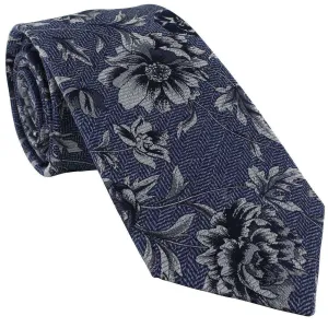 Michelsons of London Shaded Floral Silk Tie - Blue