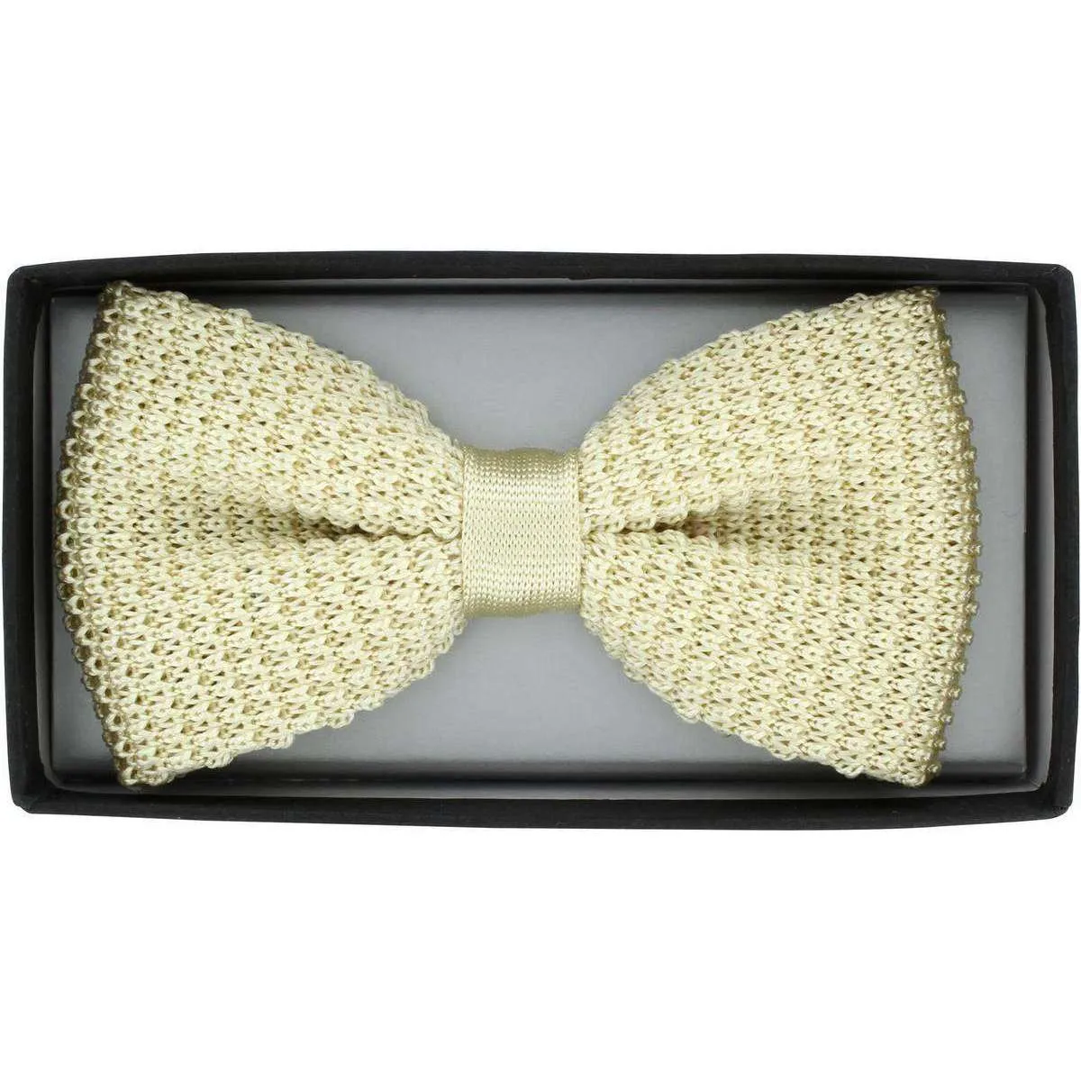 Michelsons of London Silk Knitted Bow Tie - Cream