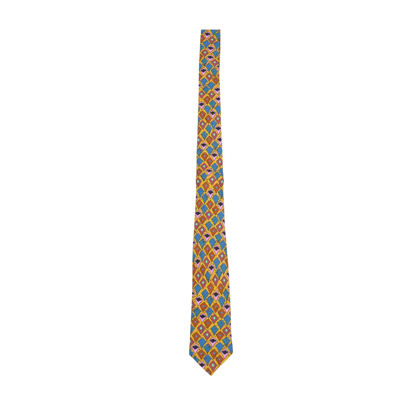 Mustard Silk Printed Tie