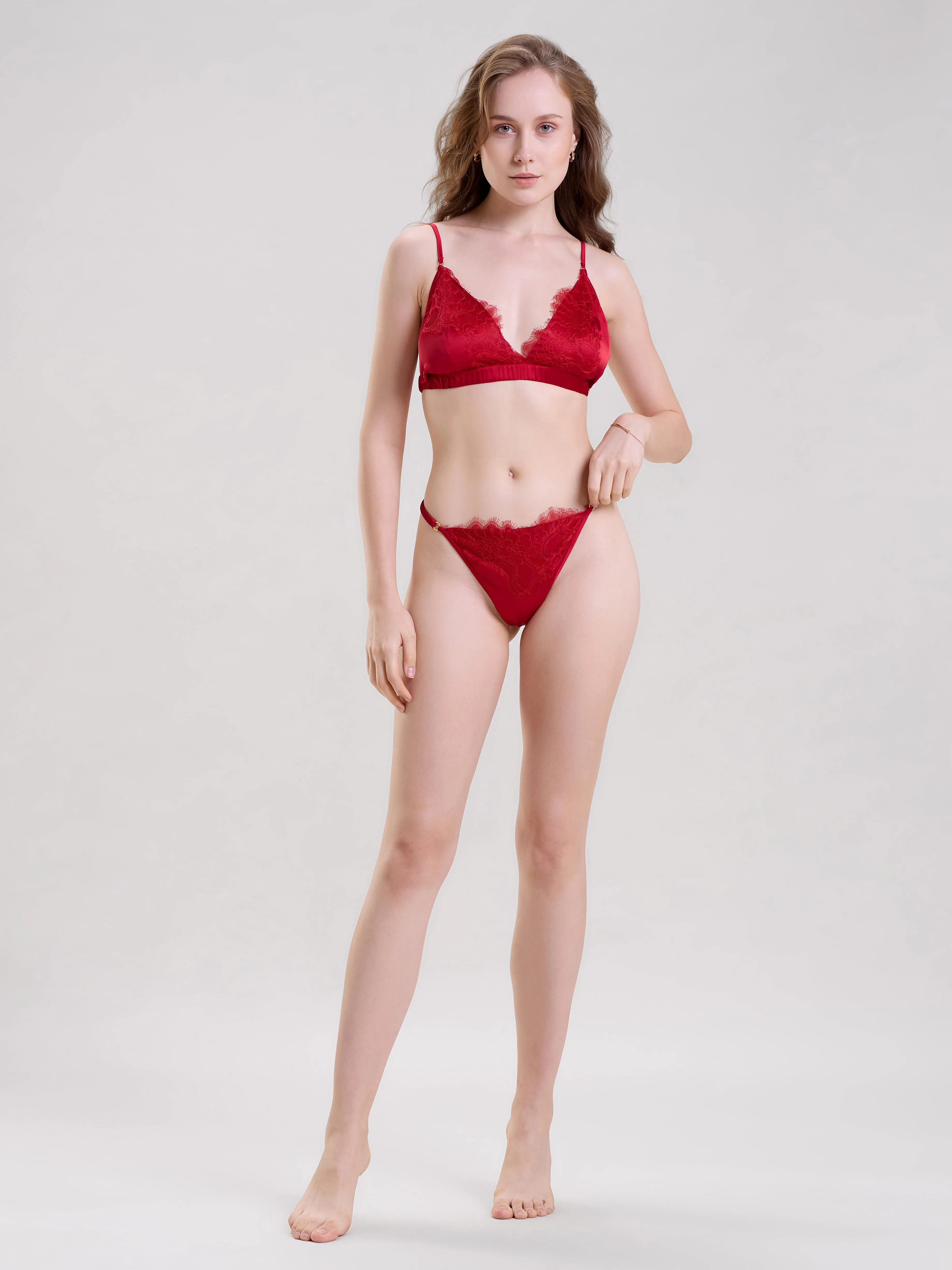 Mysthelle RED SATIN BRALETTE