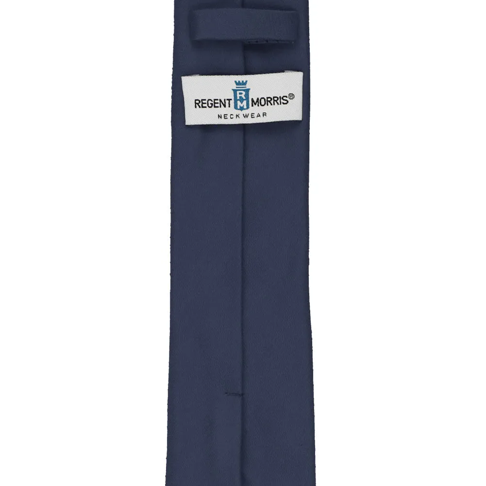 Navy Blue Cotton/Silk Slim Necktie, 2.5" Width