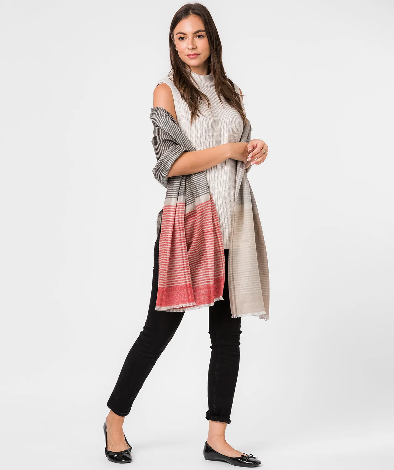 'Neptune' Cashmere & Merino Wool Shawl Wrap