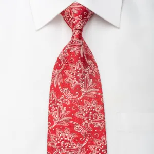 Nina Ricci Men's Silk Necktie Anthemion On Red Sparkling With Rhinestones