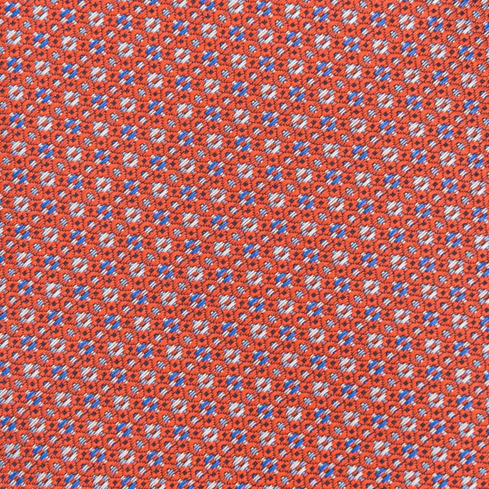 Orange Classic Motif Woven Silk Tie