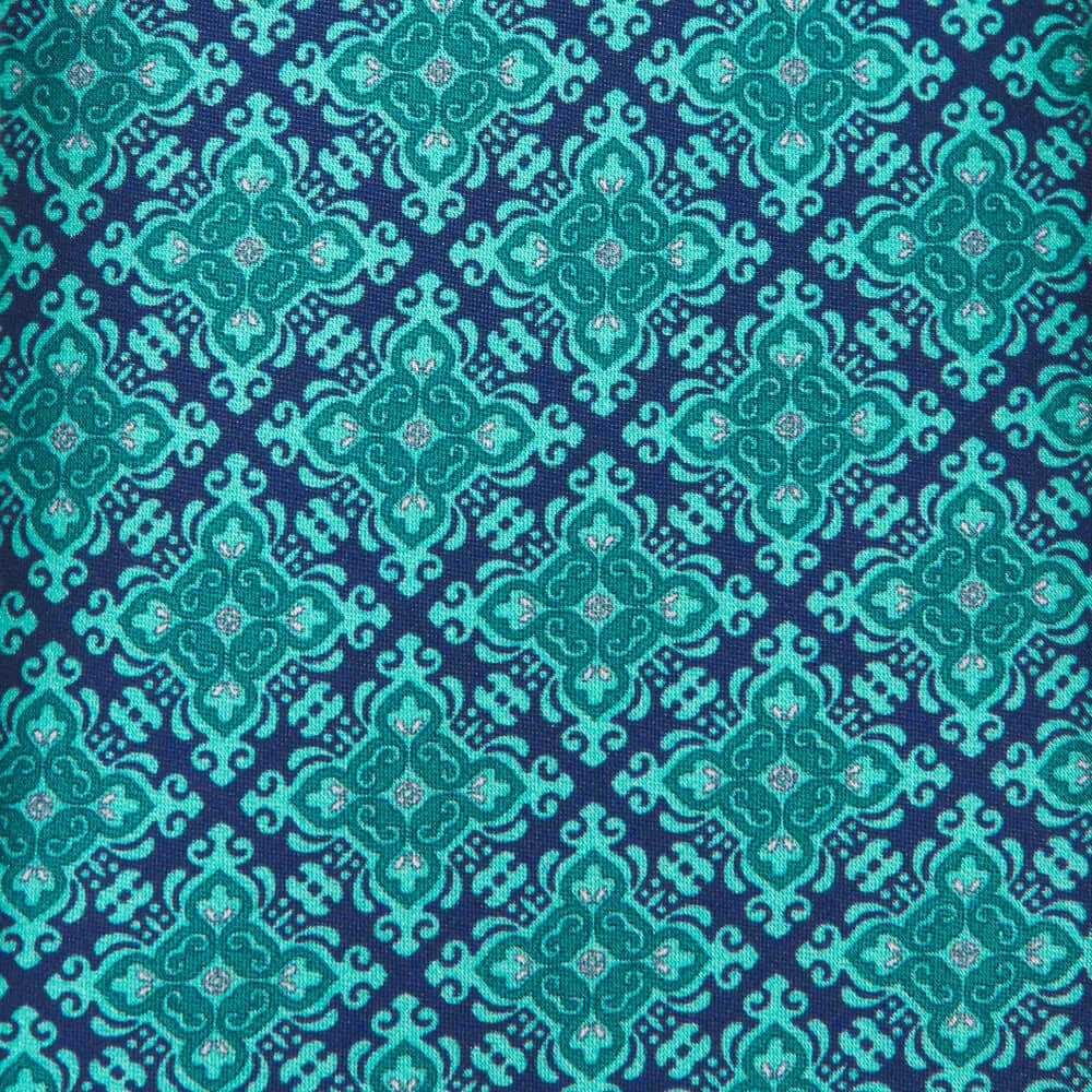 Palazzo Pitti Green and Blue Duchesse Silk Tie