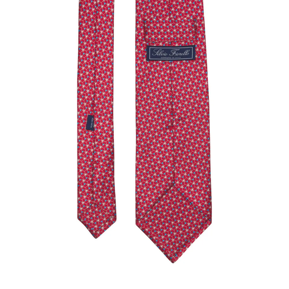 Red Abstract Micro Motif Silk Tie