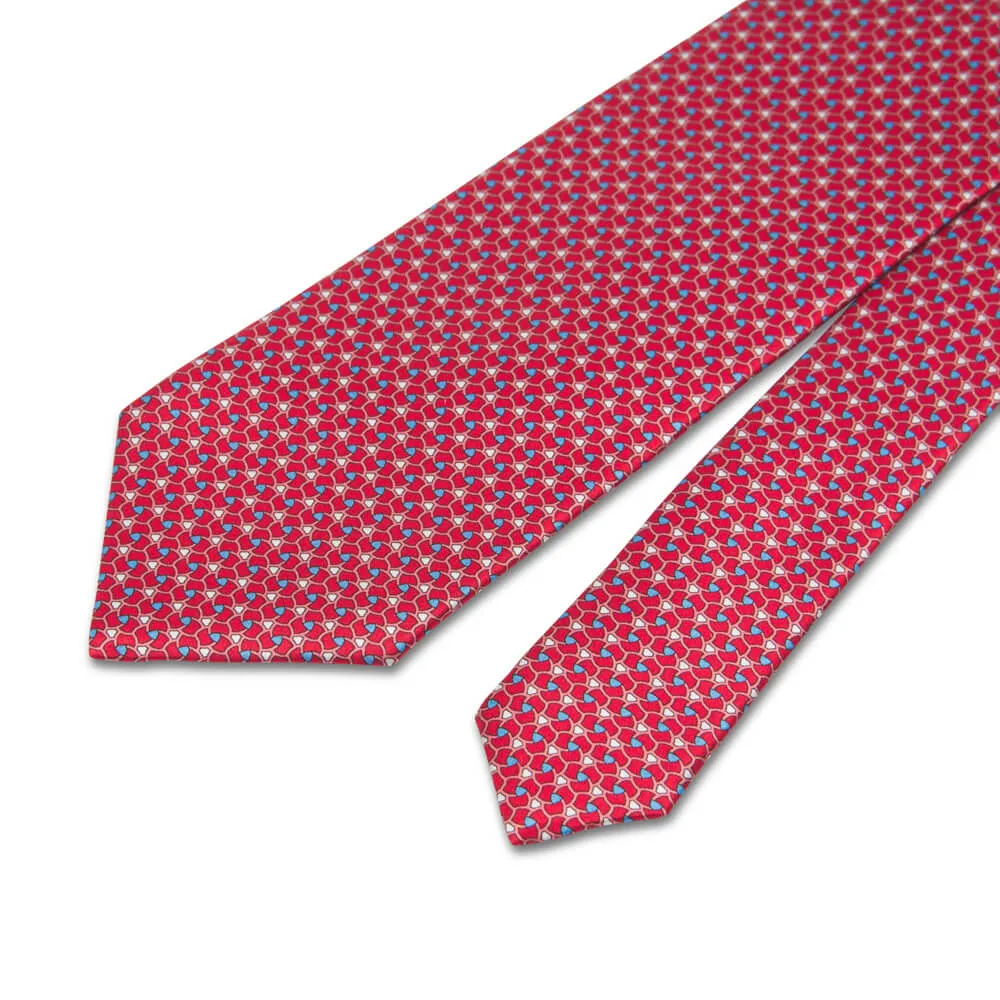 Red Abstract Micro Motif Silk Tie