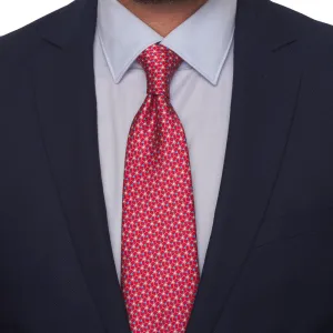 Red Abstract Micro Motif Silk Tie