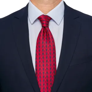 Red and Blue Chrysler Duchesse Silk Tie