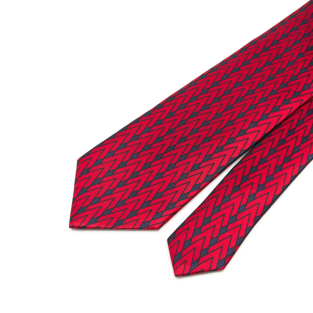 Red and Blue Chrysler Duchesse Silk Tie