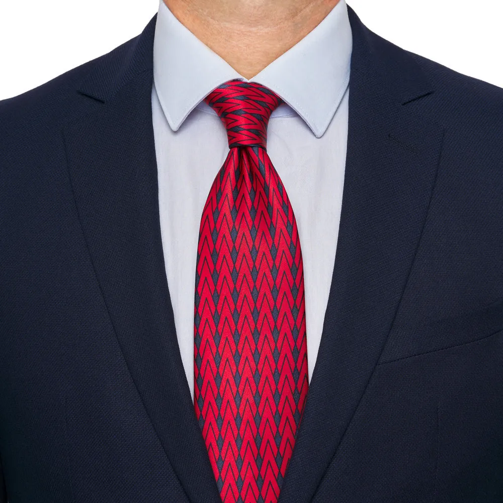 Red and Blue Chrysler Duchesse Silk Tie