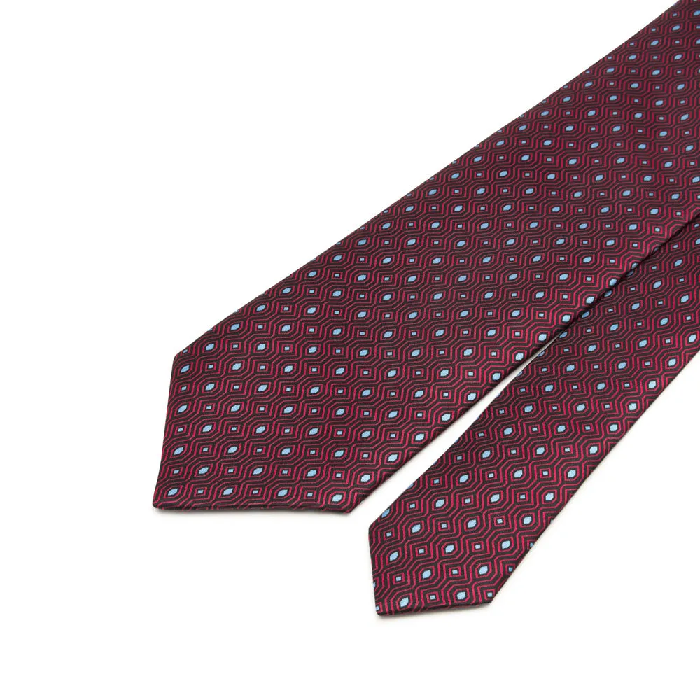 Red and Blue Ritz Duchesse Silk Tie