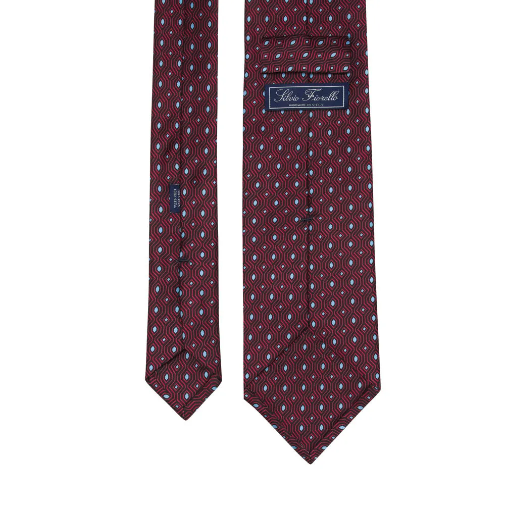 Red and Blue Ritz Duchesse Silk Tie