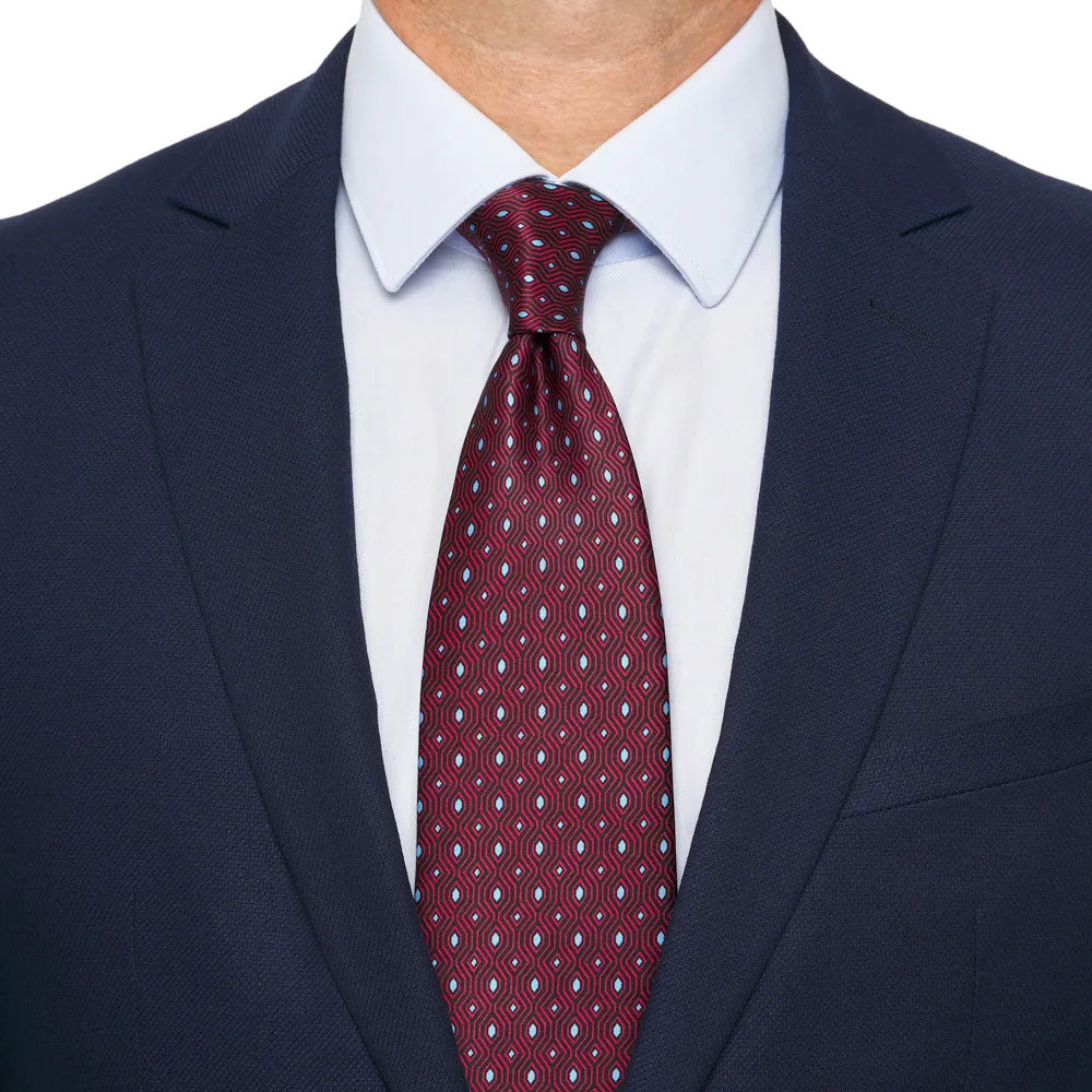 Red and Blue Ritz Duchesse Silk Tie
