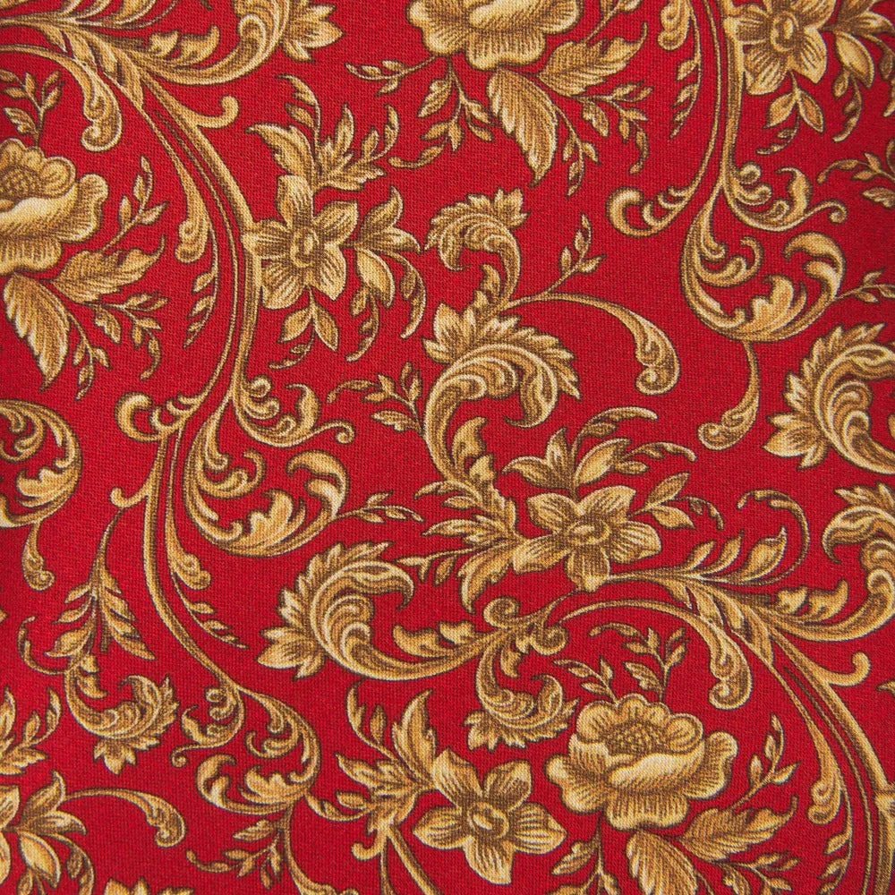 Red and Ochre Art Nouveau Duchesse Silk Tie