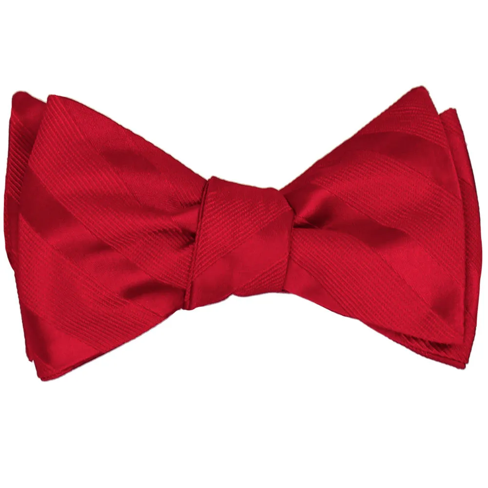 Red Elite Striped Self-Tie Bow Tie