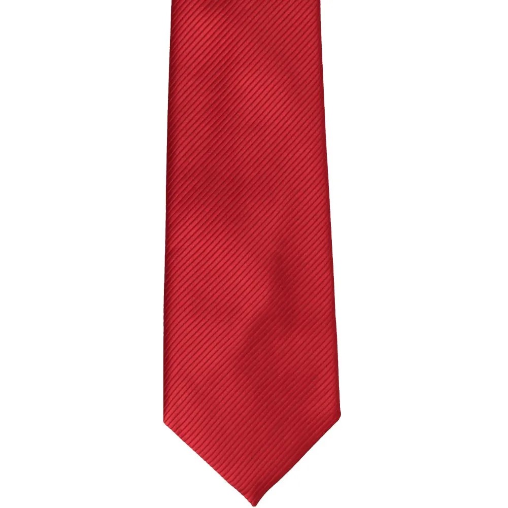 Red Ribbed Necktie, 3" Width