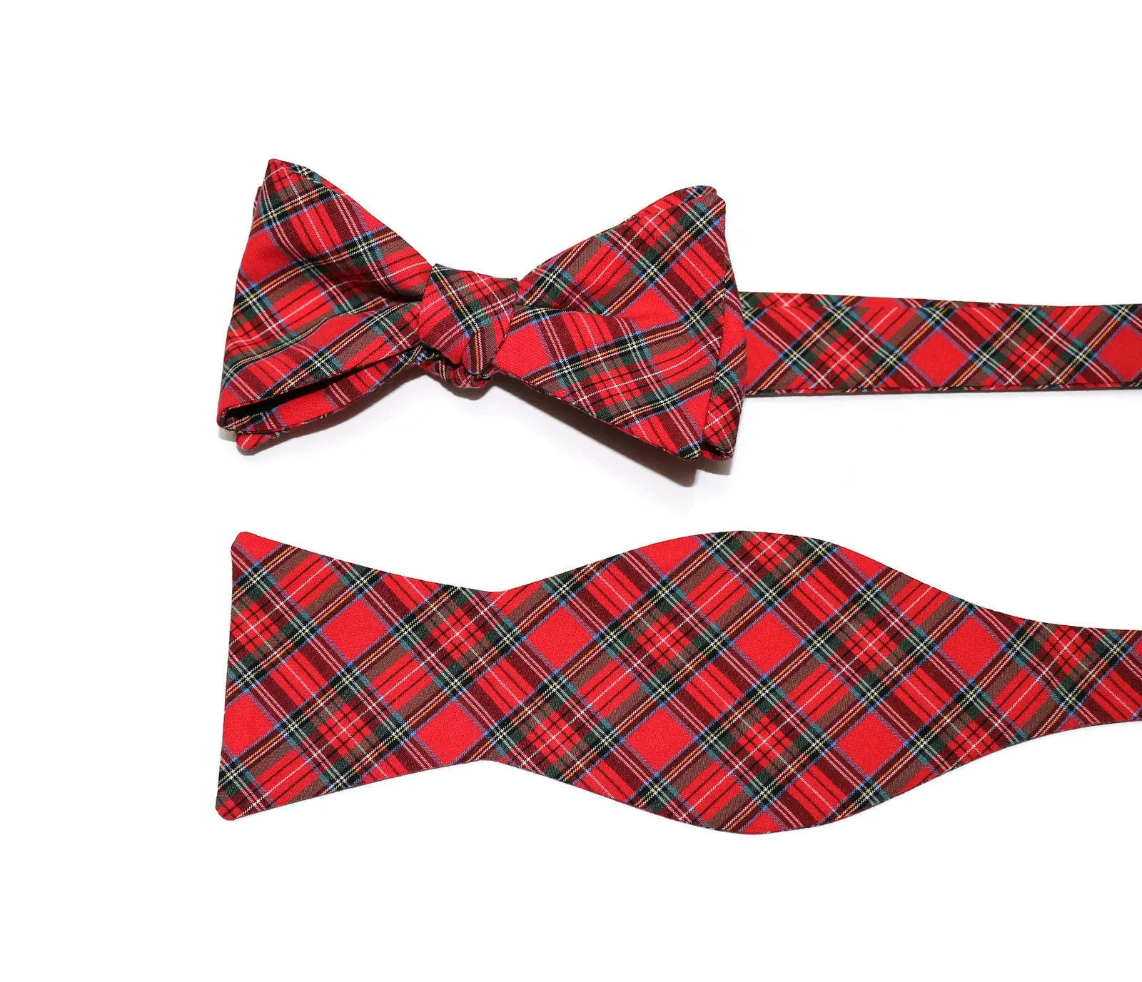 Red Tartan Plaid Bow Tie