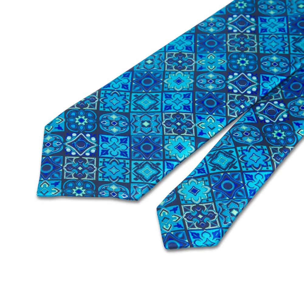 Renaissance Elegance Light Blue Duchesse Silk Tie