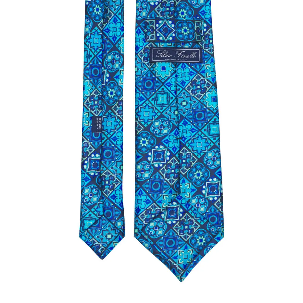 Renaissance Elegance Light Blue Duchesse Silk Tie