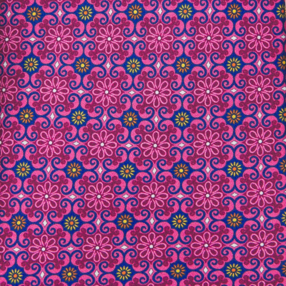 Renaissance Flowers Fuchsia Duchesse Silk Tie