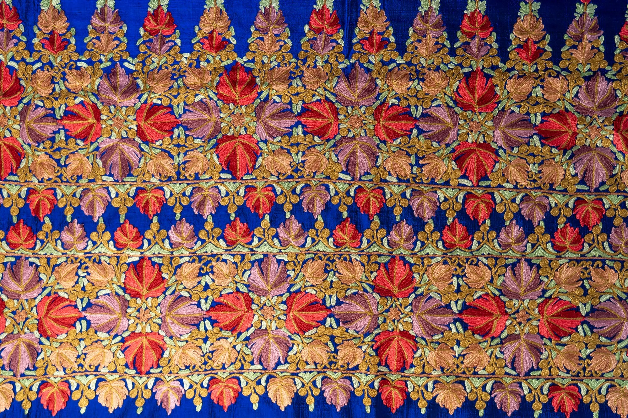 Royal Blue Bliss Pure Silk Hand Aari Embroidery Saree