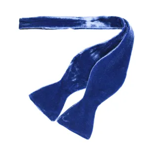 Royal Blue Velvet Bow Tie Self-tie