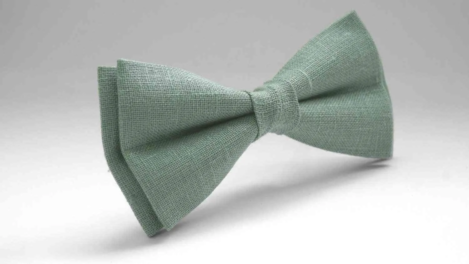 Sage green linen Bow Tie for men