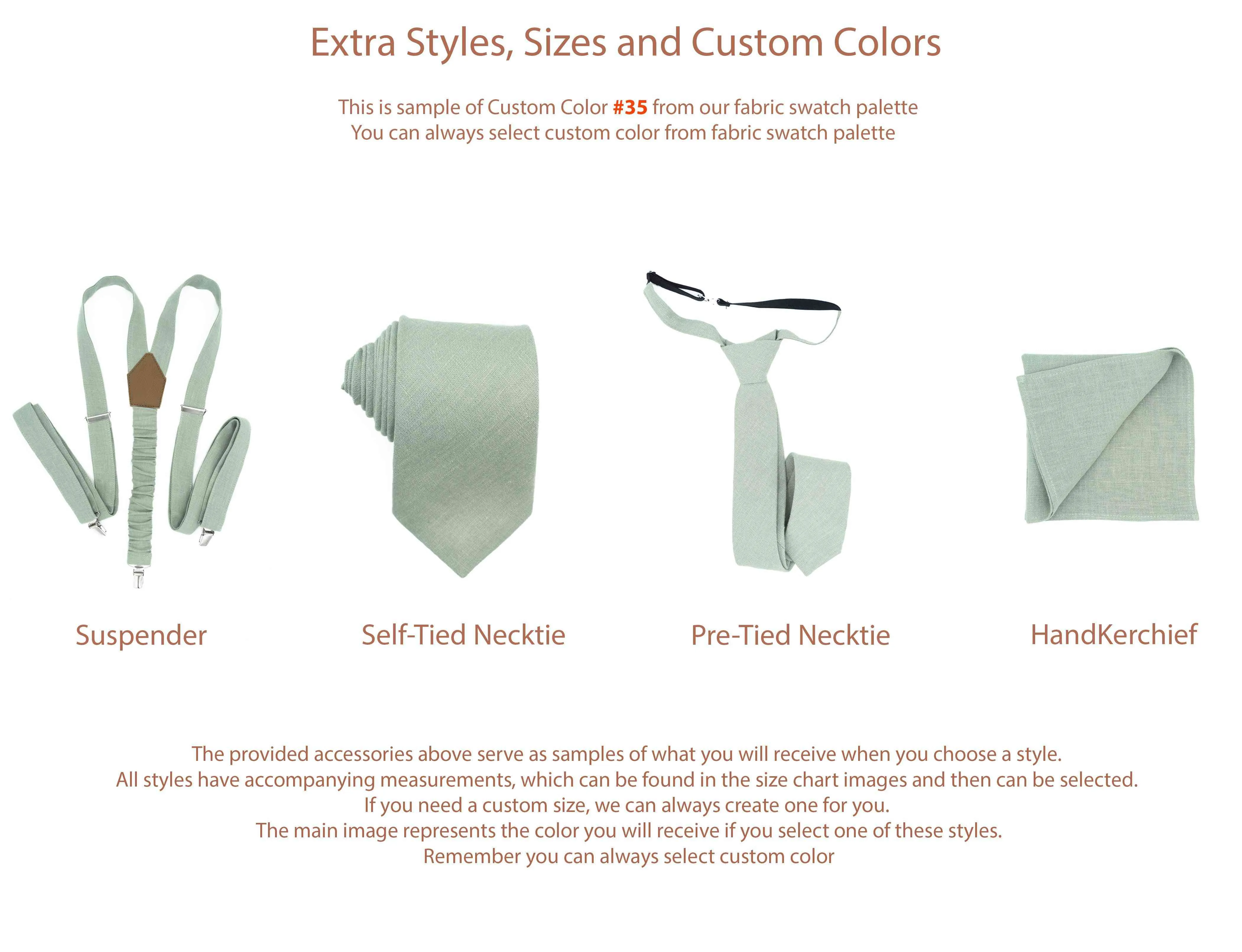 Sage green linen Bow Tie for men