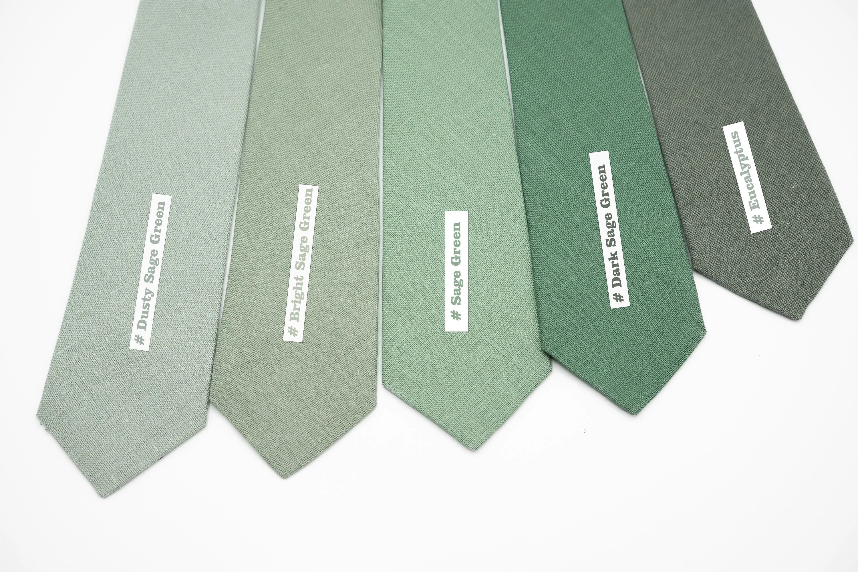 Sage Green Wedding Necktie Collection - Featuring Solid, Dusty, and Light Sage Ties for Groomsmen and Special Occasions