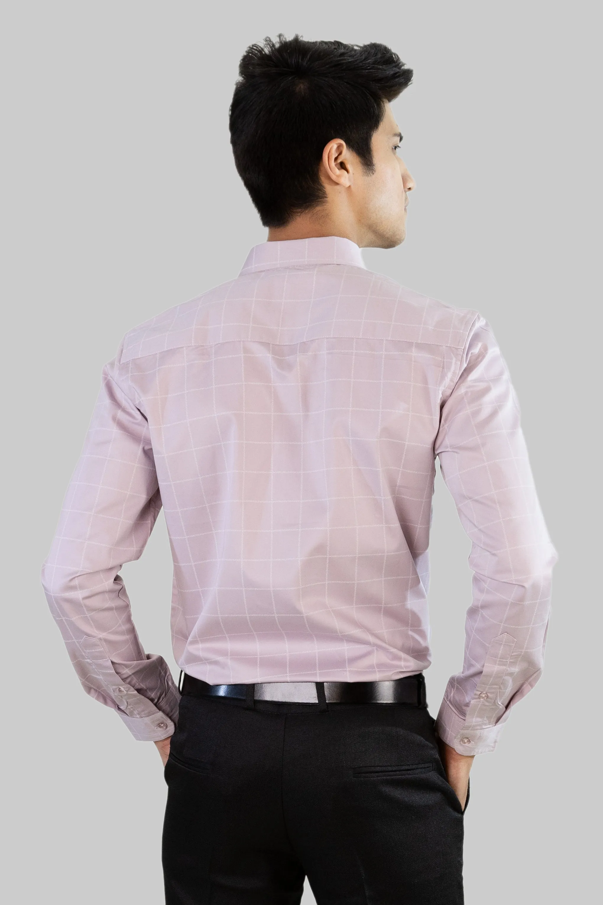 Satin Grid Shirt - Lavendar