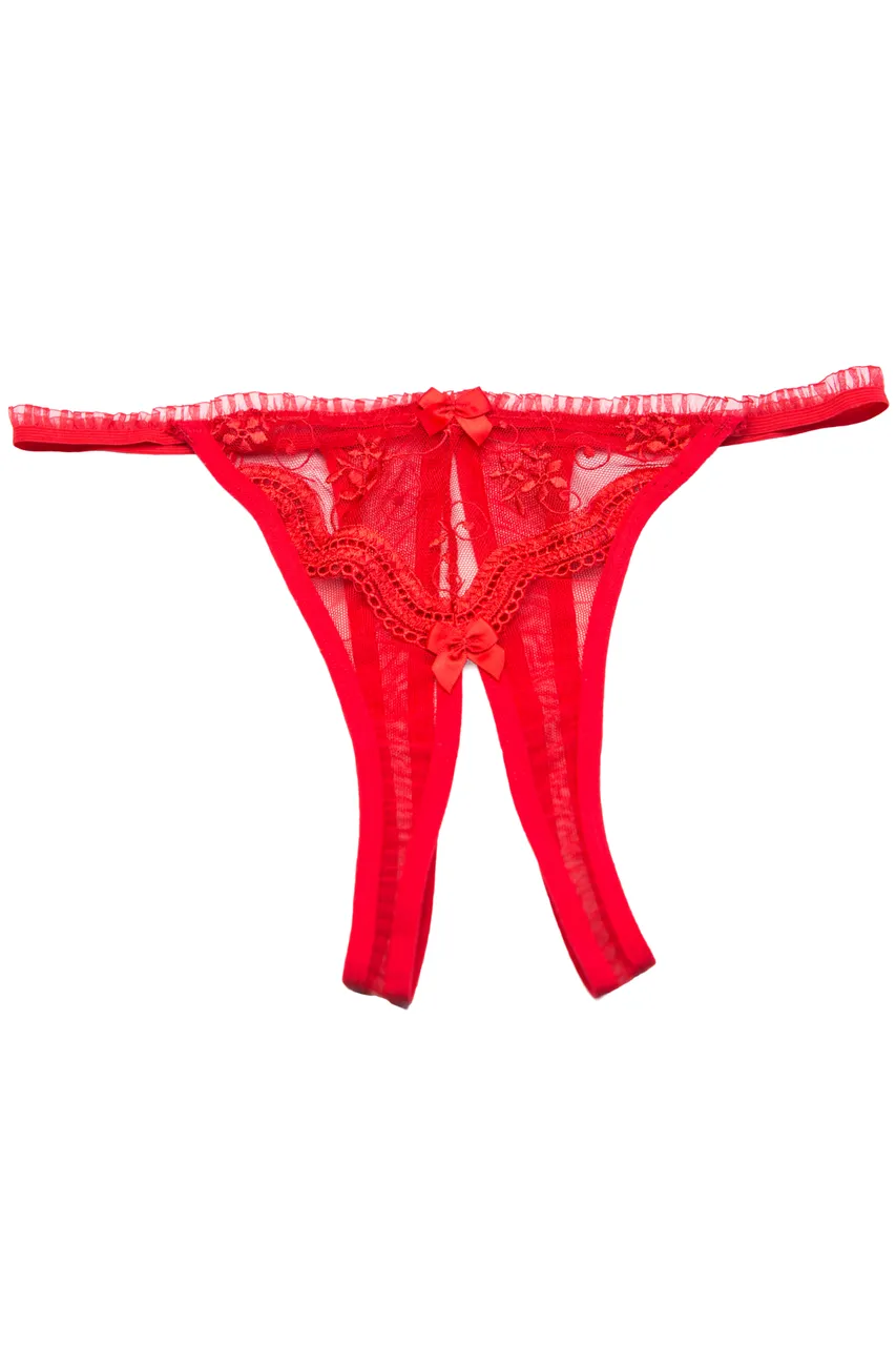 Scalloped Open Front Thong
