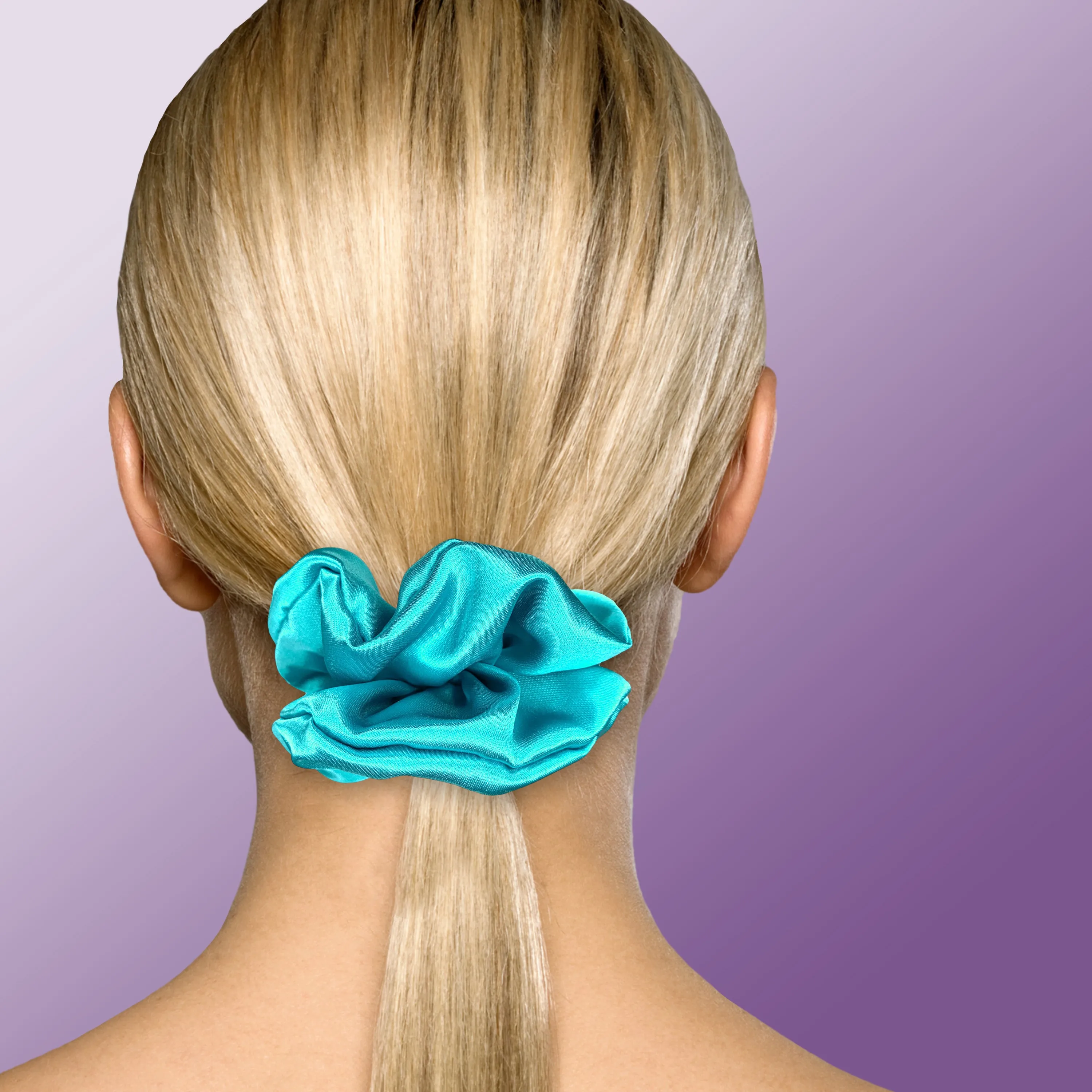 Scrunchies Premium Bridal Satin Available in 3 Sizes Made in the USA Aqua