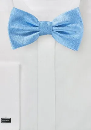 Sky Blue Herringbone Bowtie