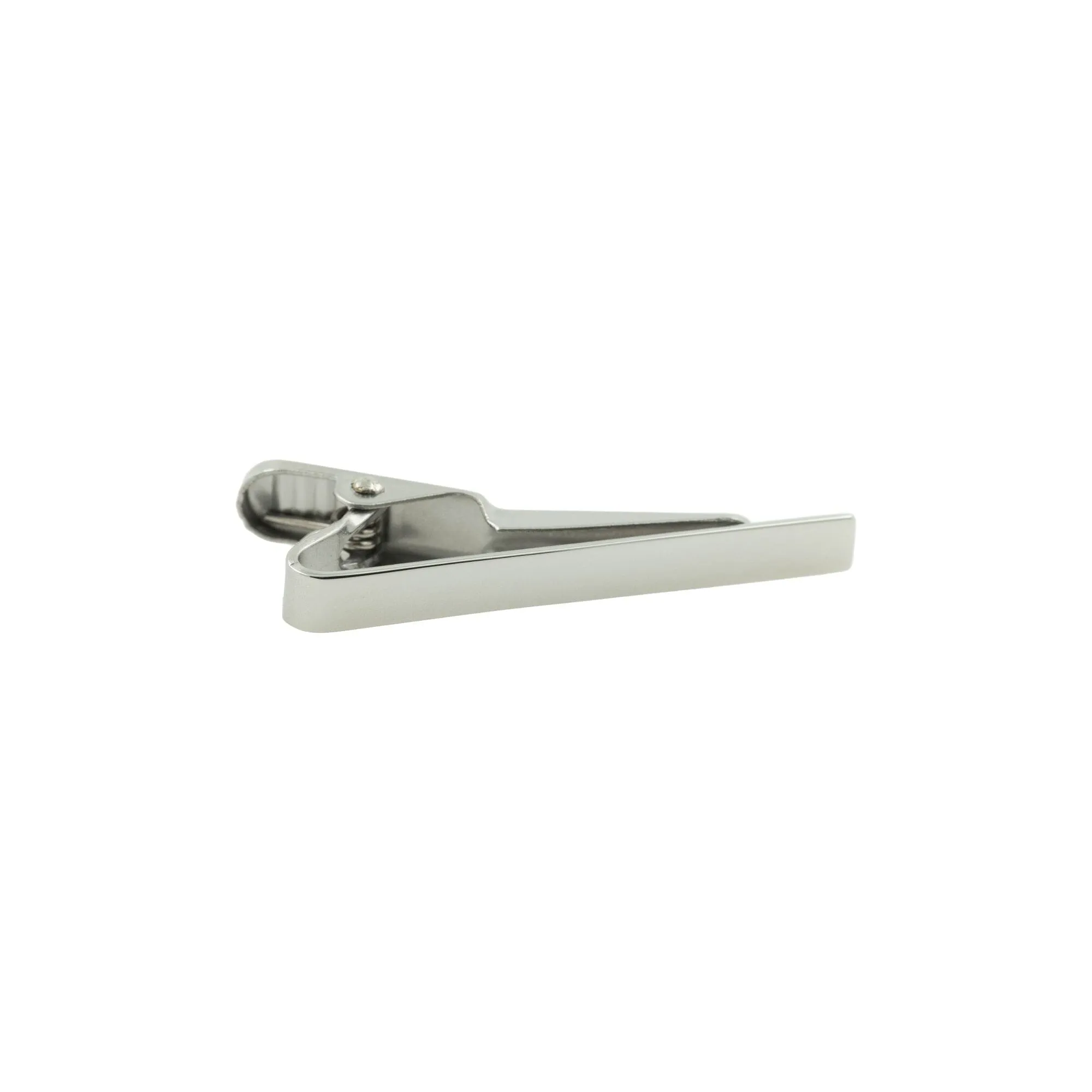 Small Shiny Silver Tie Clip 40mm