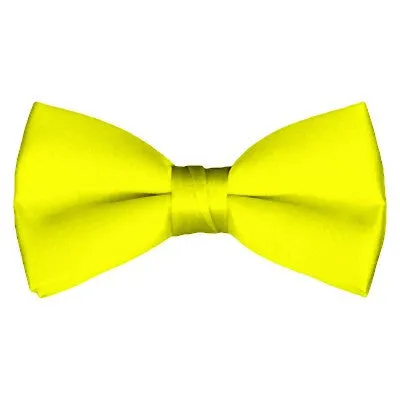 Solid Pre-Tied Lemon Yellow Bow Tie