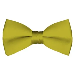 Solid Pre-Tied Mustard Bow Tie