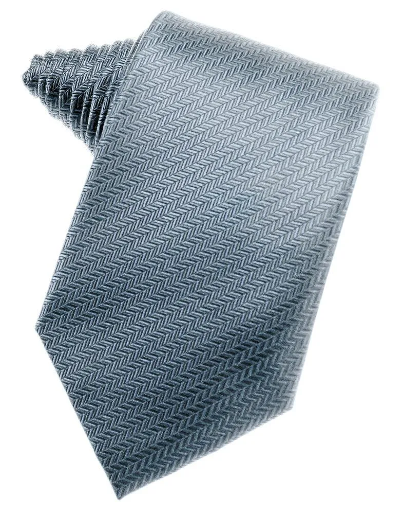 Teal Herringbone Necktie