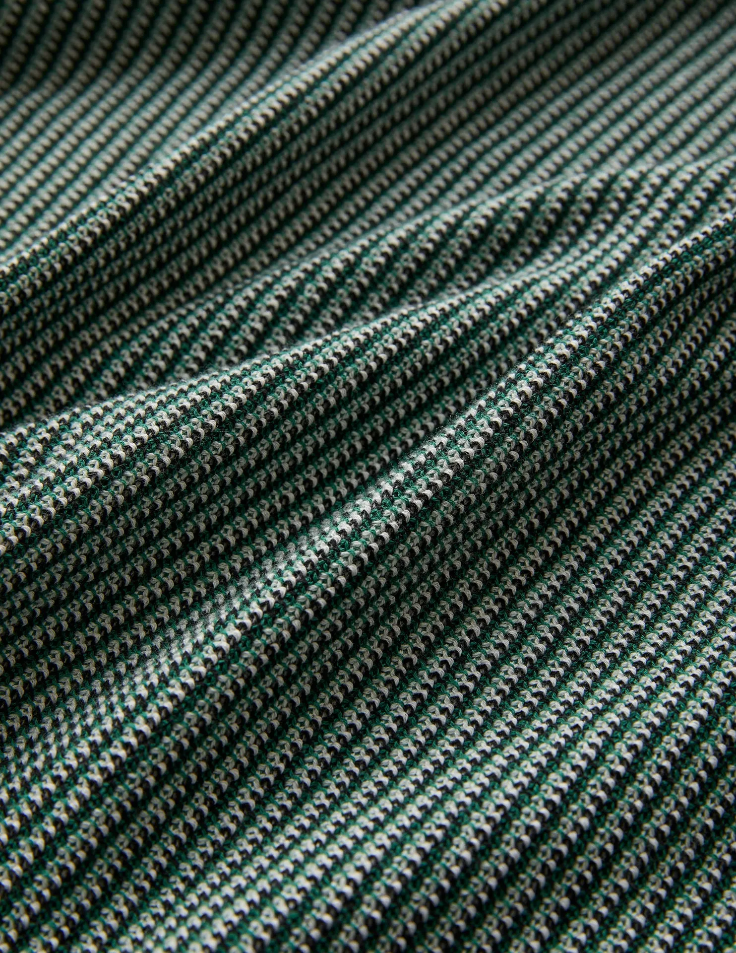 Textured Stitch Knit Polo Green