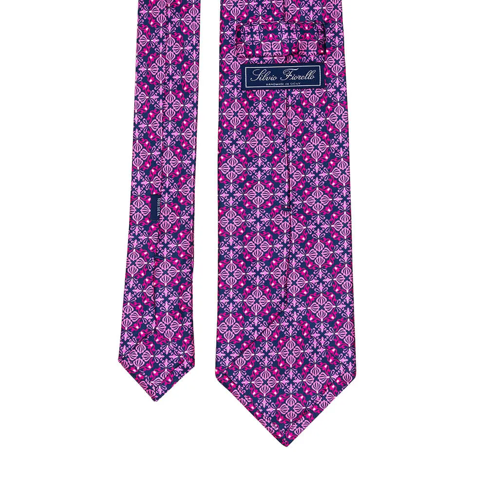 The Corvaja Pink and Blue Duchesse Silk Tie