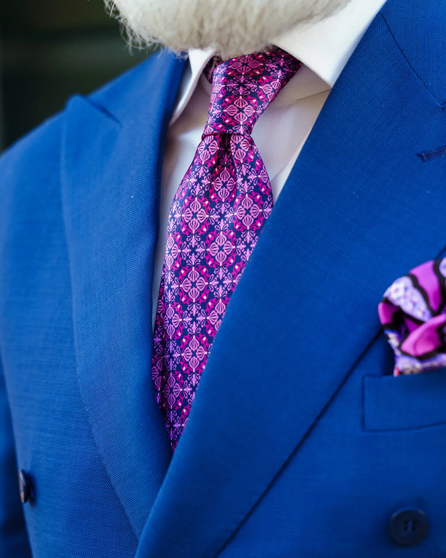 The Corvaja Pink and Blue Duchesse Silk Tie