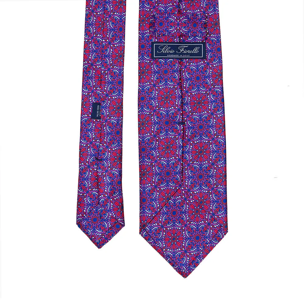 The Duomo Red and Blue Duchesse Silk Tie