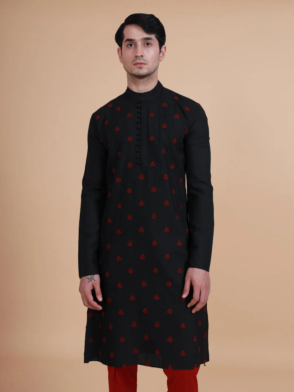 The Pintucked Butti Loop Button Kurta