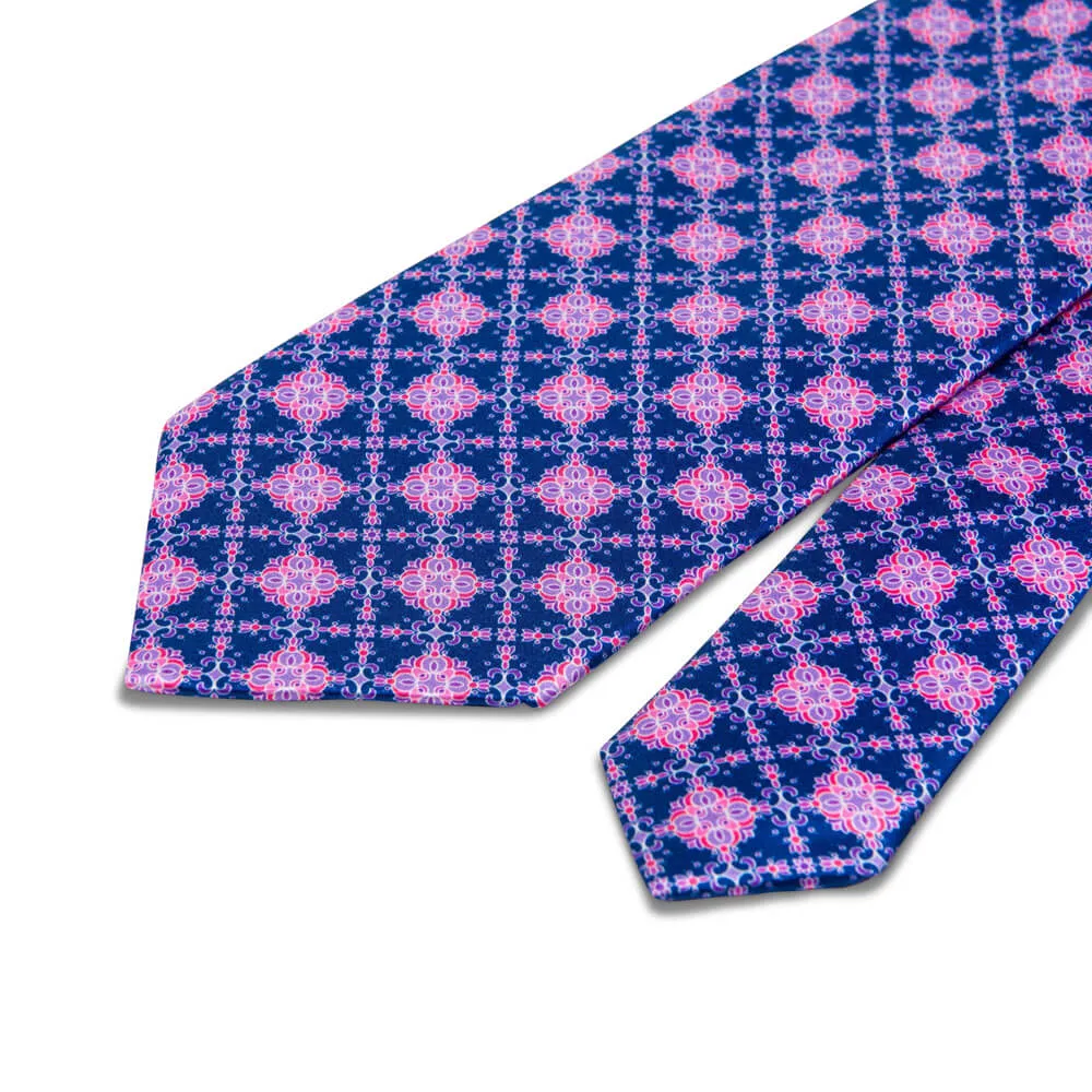 The Timeo Blue and Purple Duchesse Silk Tie