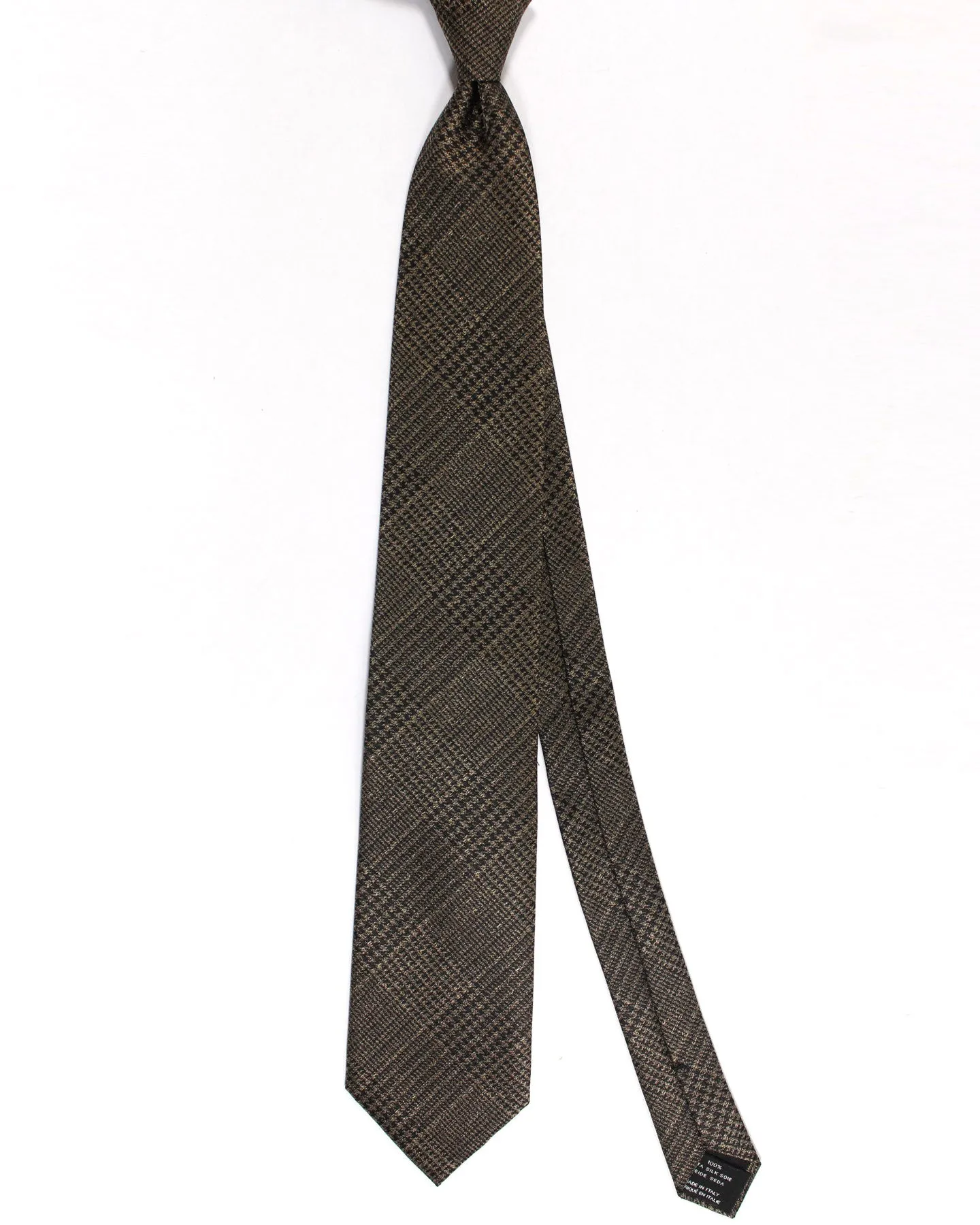 Tom Ford Tie Taupe Brown Black Glen Check