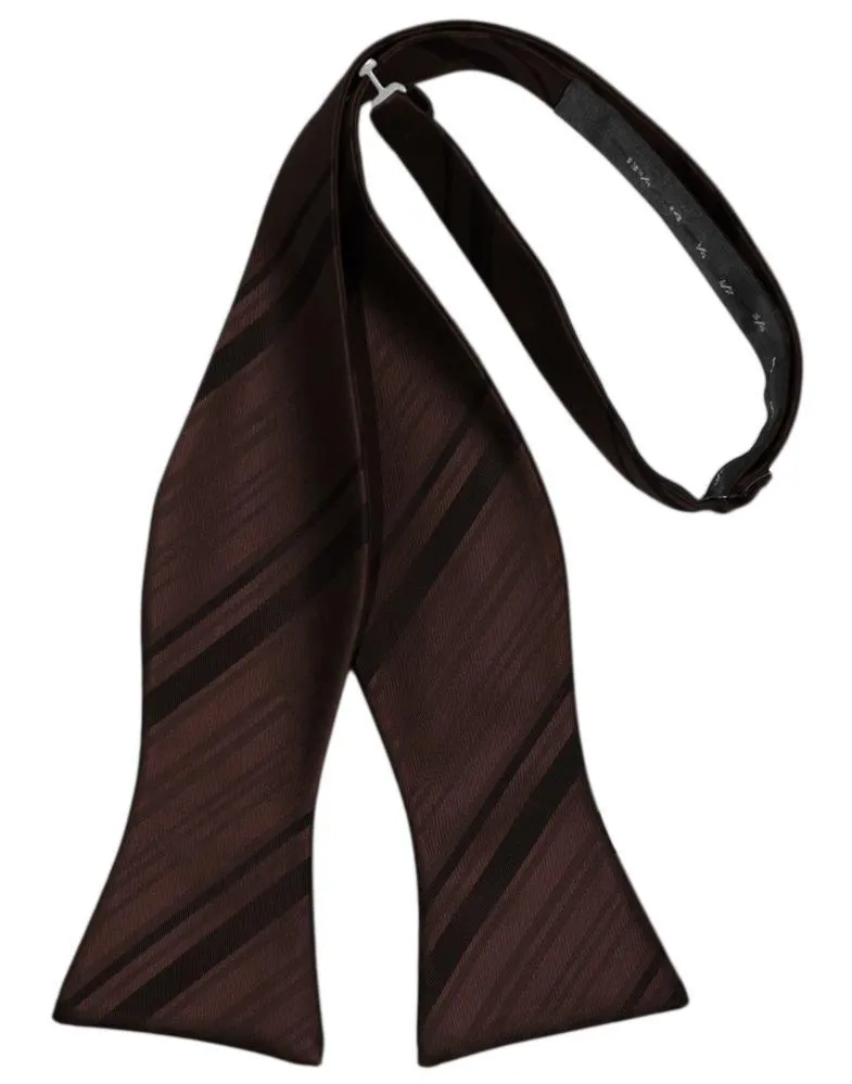 Truffle Striped Satin Bow Tie