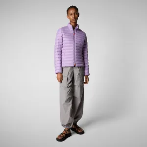Woman's animal free puffer jacket carly in wisteria violet