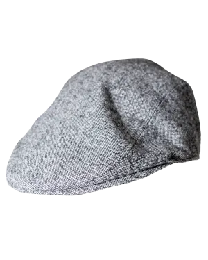 Wool Driver Tweed Hat in Mouse Grey
